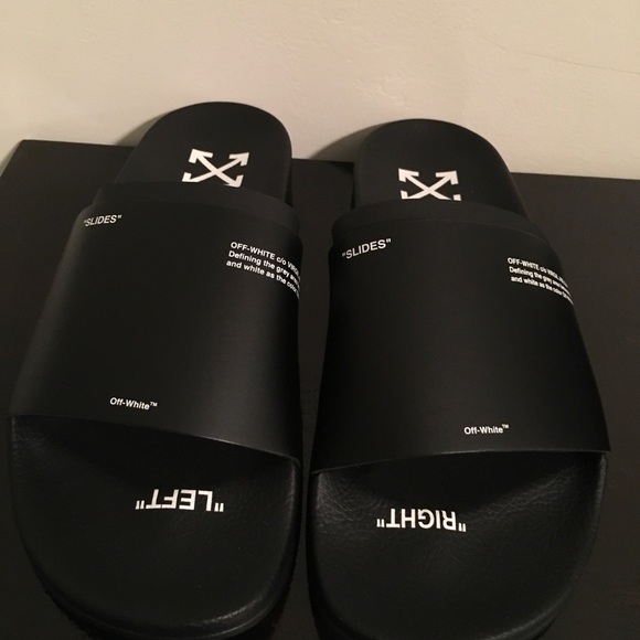 black off white slides